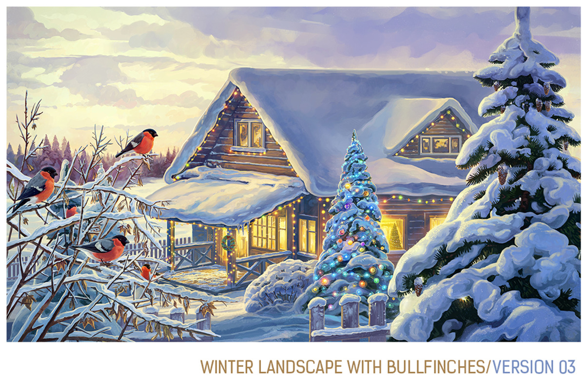 Winter Christmas landscape, a Decorative Illustration by Countryside life (Photo 4 of 8)