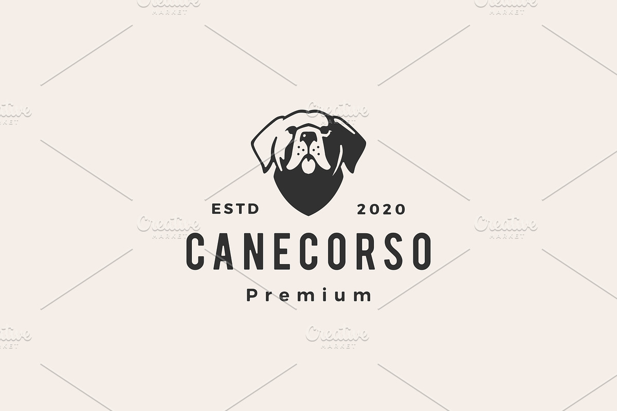 cane corso dog hipster vintage logo, a Branding & Logo Template by ...