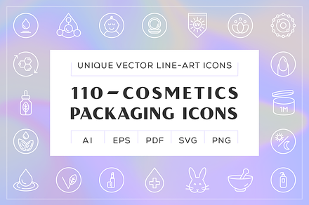 Cosmetics Packaging Icons