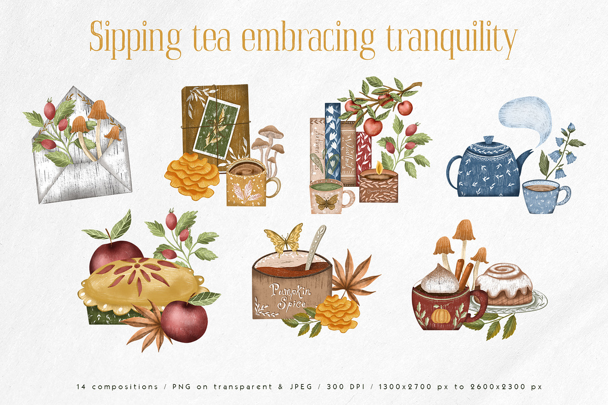 Cozy October Pattern clipart set, a Seasonal Illustration by Yelloo Fish (Photo 8 of 15)