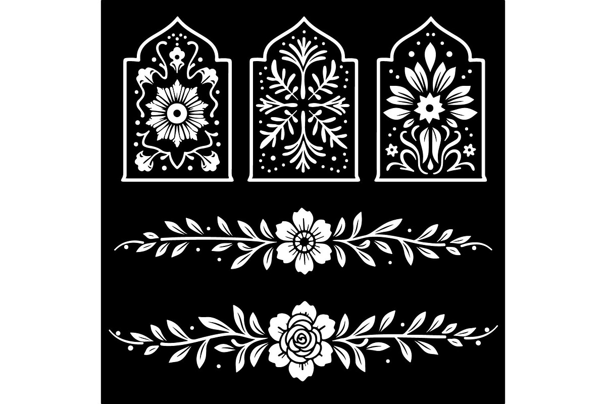 Elegant Floral Border Panels, an Object Graphic by abu67222 (Photo 4 of 13)
