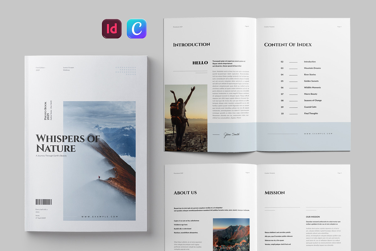 Photo Book Layout | Canva, a Brochure Template by Pixelpick (Photo 1 of 9)