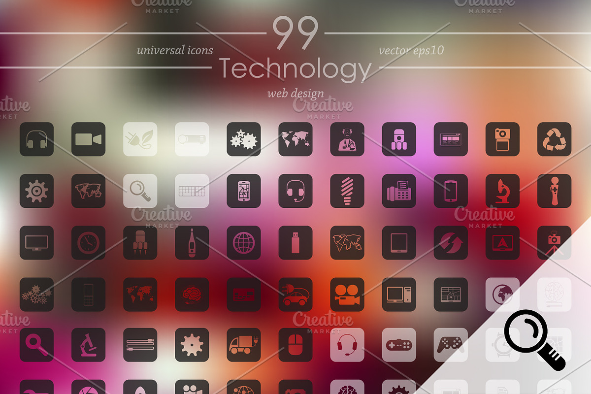 99 TECHNOLOGY icons, a Templates & Theme by Palau (Photo 1 of 4)