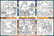 Cozy Routine Coloring Pages – Kawaii, an Animal Illustration by Ink Gallery (Thumbnail 2 of 4)