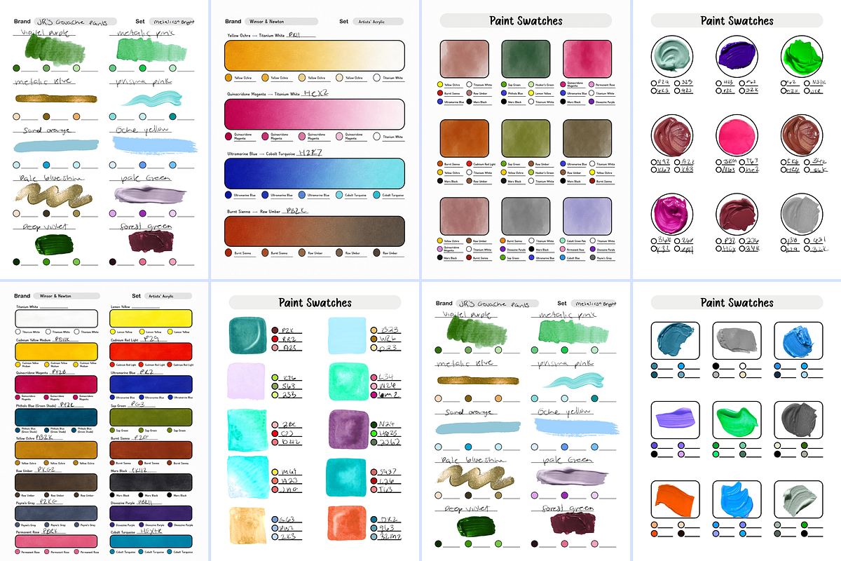 Printable Paint Swatch Sheets Bundle, a Stationery Template by Wicked Creative (Photo 7 of 11)
