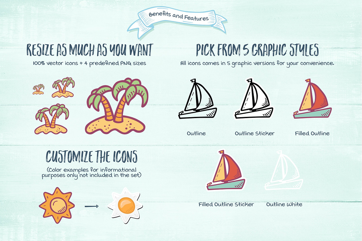 Summer Hand Drawn Icons Family, an Icon by Good Stuff No Nonsense (Photo 4 of 7)