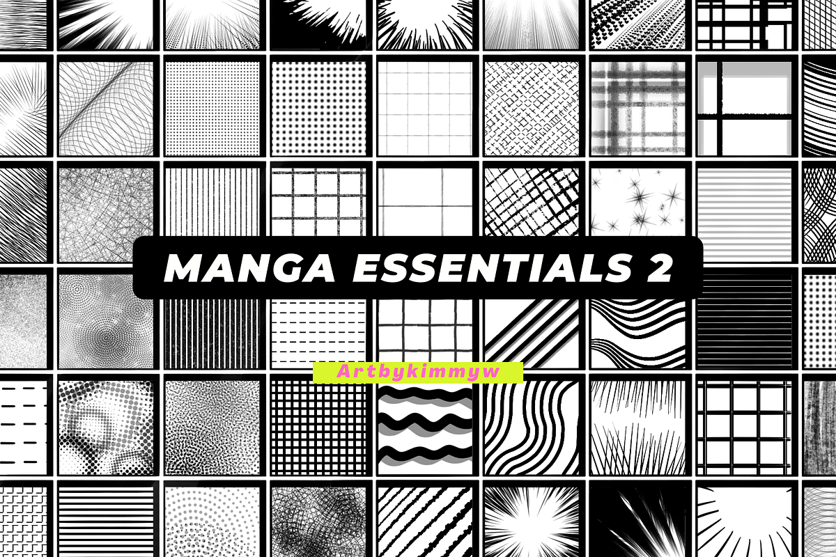 Procreate Manga Essentials Pack 2, a Brush Add-On by Artbykimmyw
