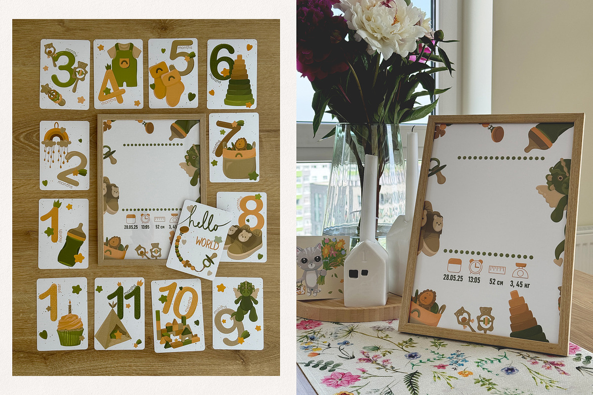 Boho Baby Milestone Cards, a Person Illustration by Vaniuta_Art (Photo 9 of 10)
