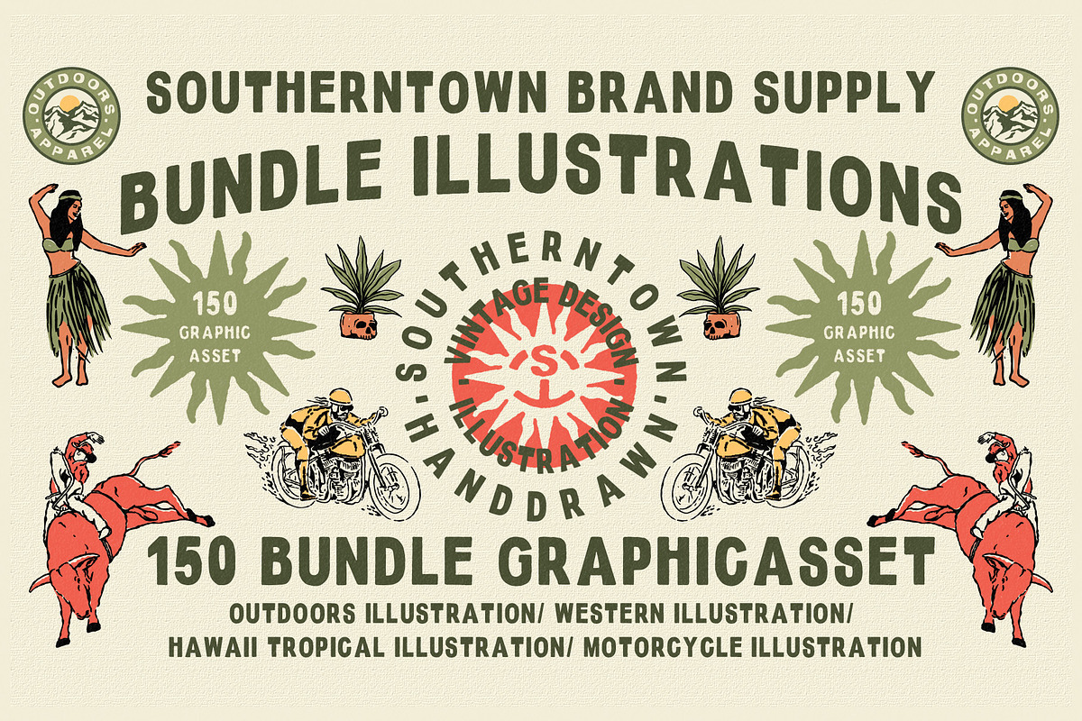 150 Vintage Illustrations (35% OFF!), an Illustration by Southerntown (Photo 1 of 8)
