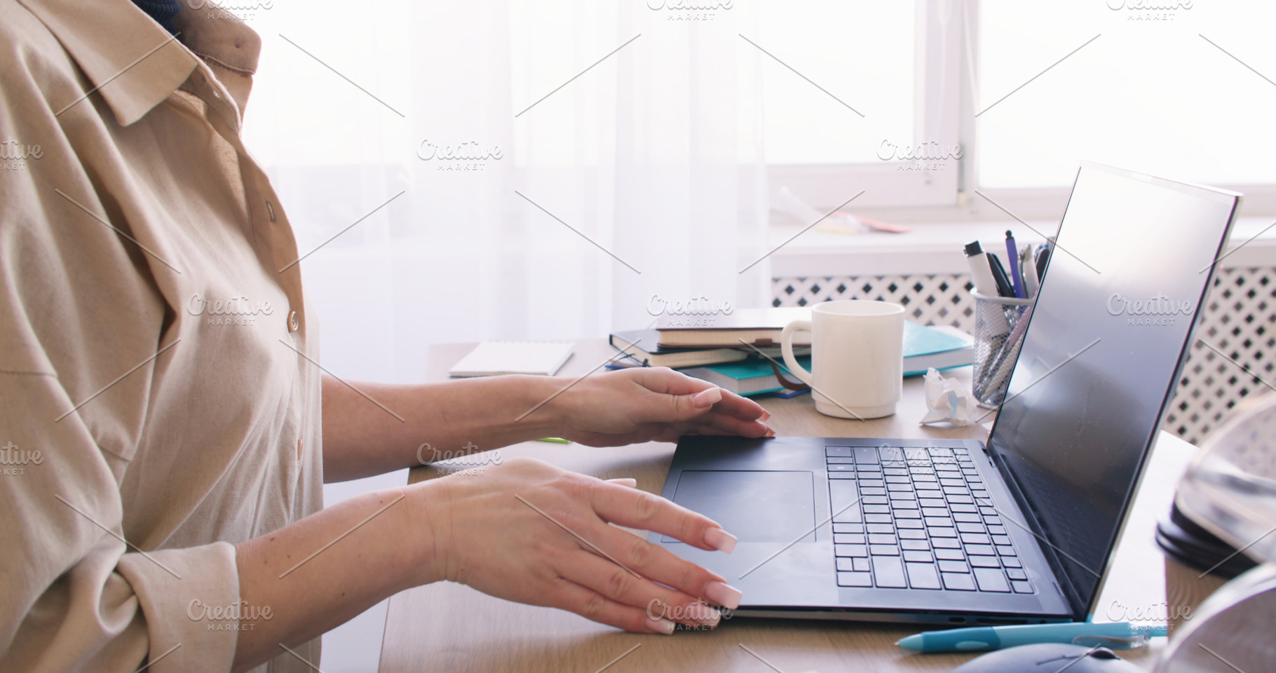 Home office freelancer workplace business woman, a Person Photo by Photo Drive Studio