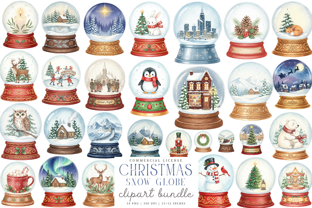 Winter Snow Globe PNG, an Illustration by SinaCreation (Photo 1 of 7)