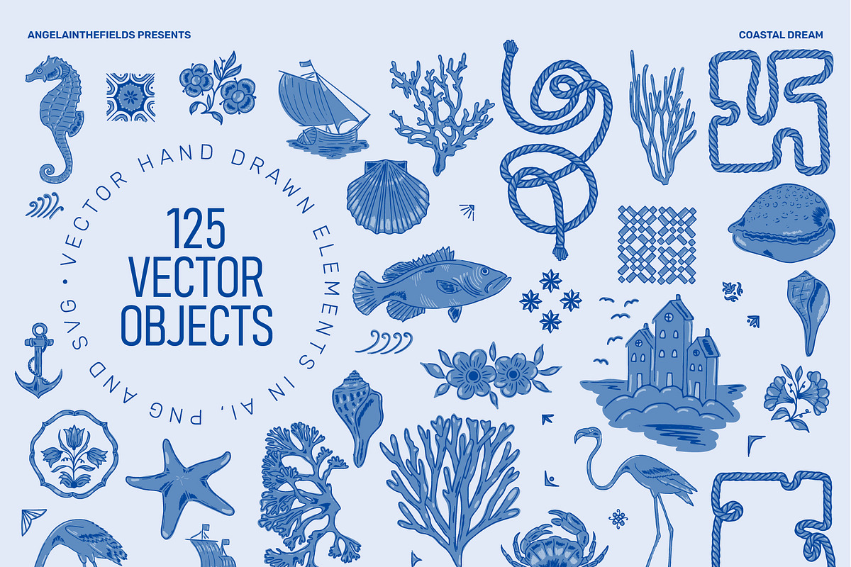 200+ Coastal Dream Vector Clipart, an Object Graphic by angelainthefields (Photo 4 of 17)