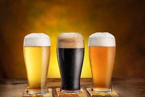 Glasses of differrent beer glasses, a Food & Drink Photo by Volff