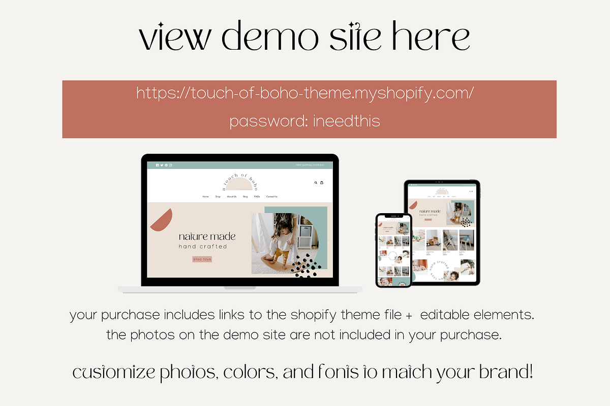 Easy Shopify Theme | Touch of Boho, a Shopify Template by Easy Website Themes (Photo 4 of 6)