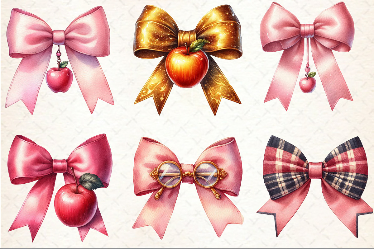Teacher Coquette Bow Clipart, an Illustration by Rose Art (Photo 3 of 8)