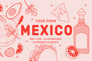 MEXICAN FOOD VECTOR ILLUSTRATIONS