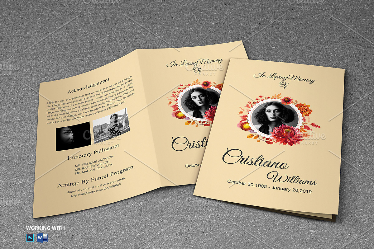 Funeral Program Template, a Brochure Template by Madhabi Studio (Photo 1 of 5)