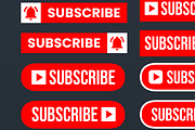 YouTube Subscribe Button Icon Bundle, a Graphic by Vaughn Studios (Thumbnail 2 of 6)