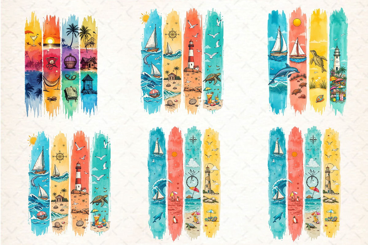 Summer Brushstroke Clipart, an Illustration by DreamCafeArt (Photo 4 of 8)