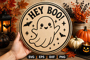 Halloween Hey Boo Ghost SVG, an Object Graphic by Layerology (Thumbnail 3 of 3)