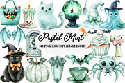 Pastel Mint Halloween Clipart, an Illustration by Daily.Designs (Thumbnail 1 of 5)