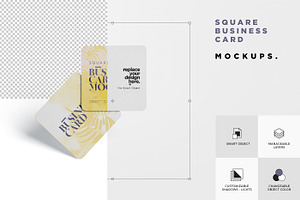 Business Card Mockup Square Round