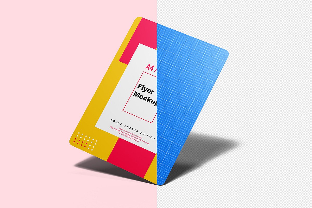A4 / A5 Round Corner Flyer Mockup, an Advertising Mockup by Illusiongraphic (Photo 13 of 19)