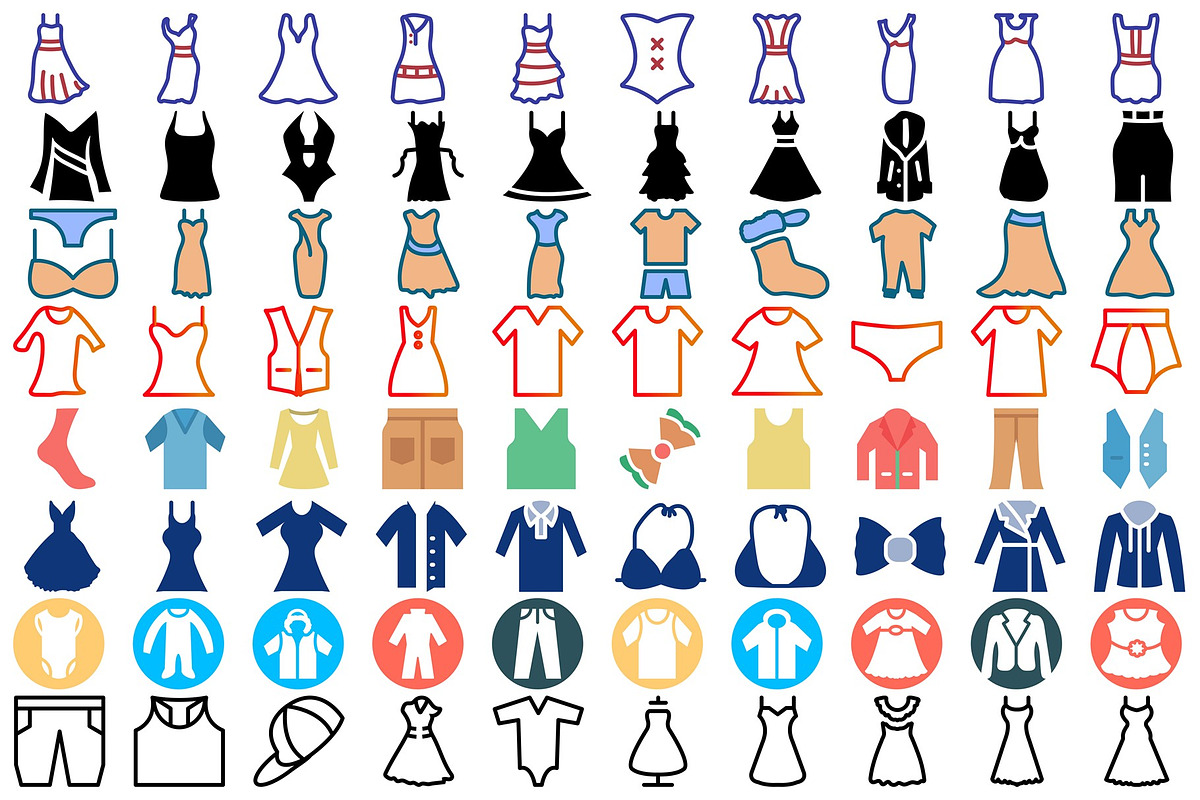 Cloths Vector Icons Modern Designs., an Icon by Vector Portal (Photo 2 of 9)