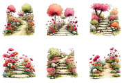 Spring Flowers Pathway Clipart, an Illustration by CreationArt (Thumbnail 6 of 7)