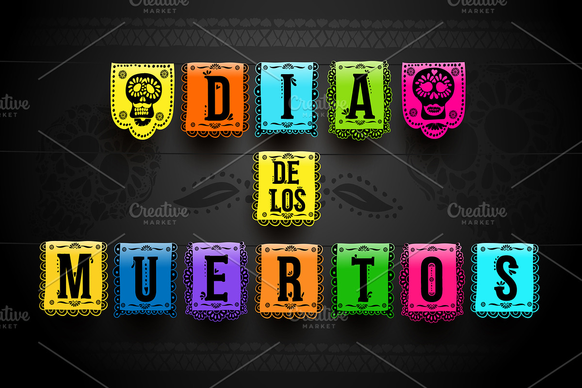 Mexican set for Day of the Dead., a Flyer Template by Vector photo shop (Photo 3 of 5)