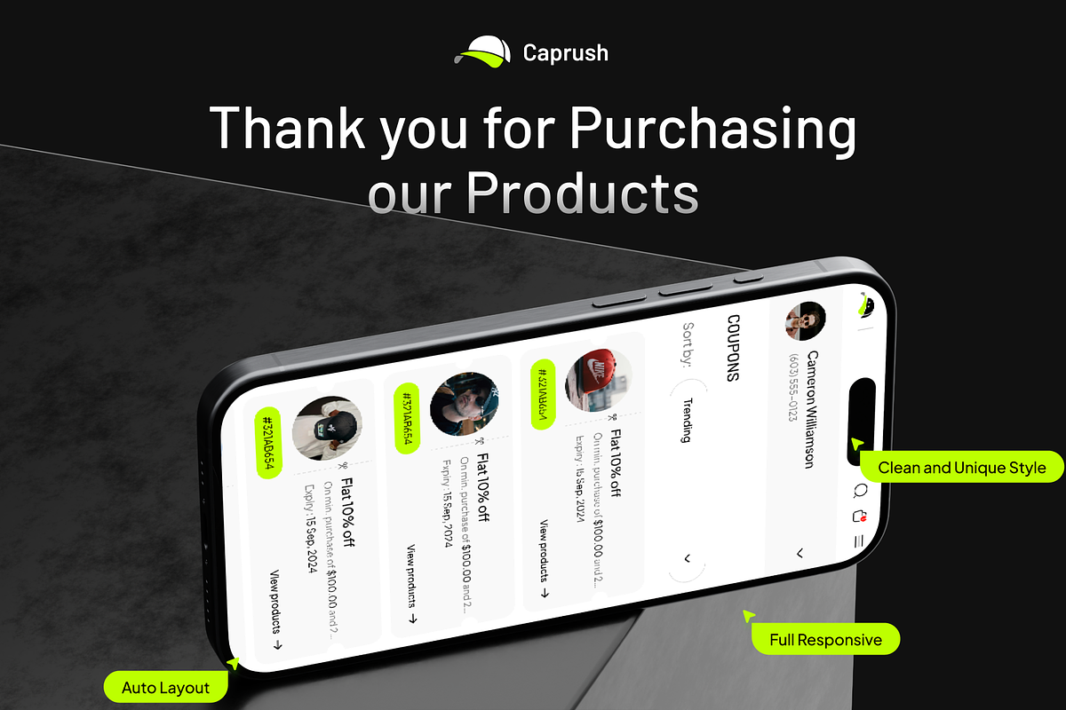 CapRush UI Kit: Cap Shop Website UI, an UI Kit Template by Fluttertop (Photo 8 of 8)