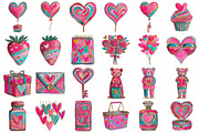 Watercolor Valentine's Day clipart, an Illustration by Daily.Designs (Thumbnail 4 of 5)