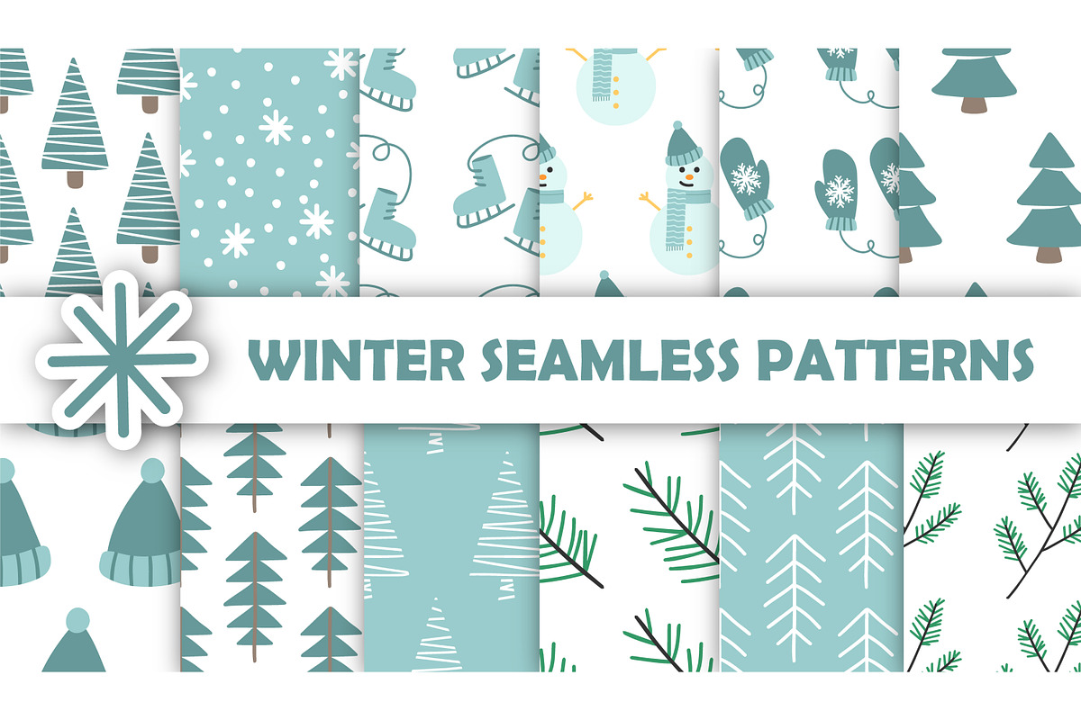 Winter and Christmas Seamless Patter, a Pattern Graphic by fancykeith (Photo 1 of 4)