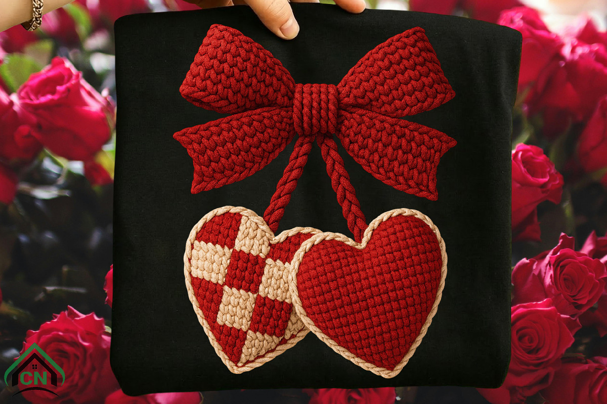 Faux Yarn Cherry Valentines PNG, an Illustration by Craft Nest (Photo 7 of 7)