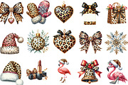 Glitter Leopard Christmas Clipart, an Illustration by Designking (Thumbnail 2 of 5)