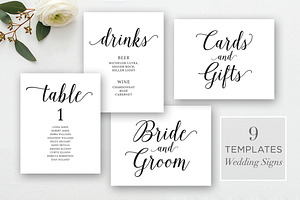 Modern Script Wedding Signage Set
