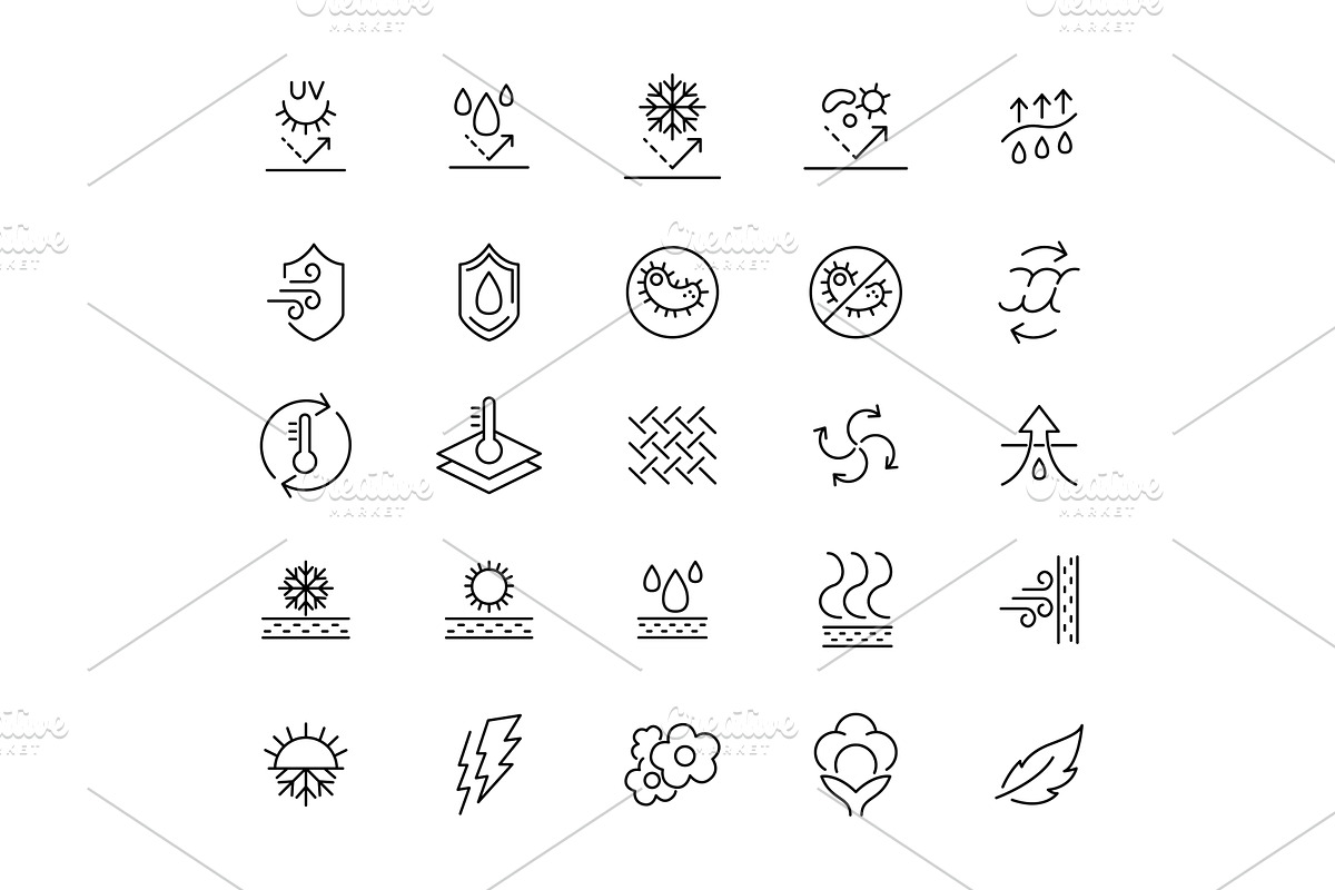 Fabric material line icon set, an Object Illustration by Things for designers