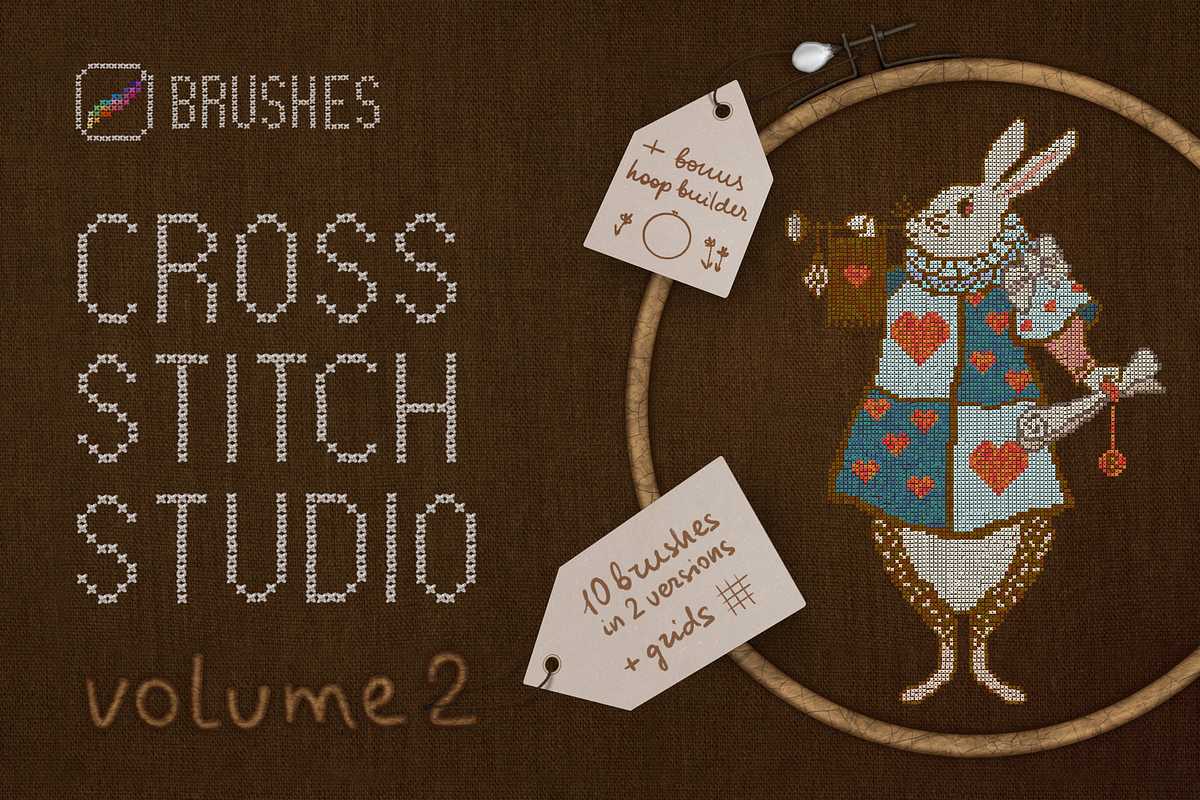 Cross Stitch Embroidery Brushes v2, a Brush Add-On by bokettori (Photo 1 of 10)
