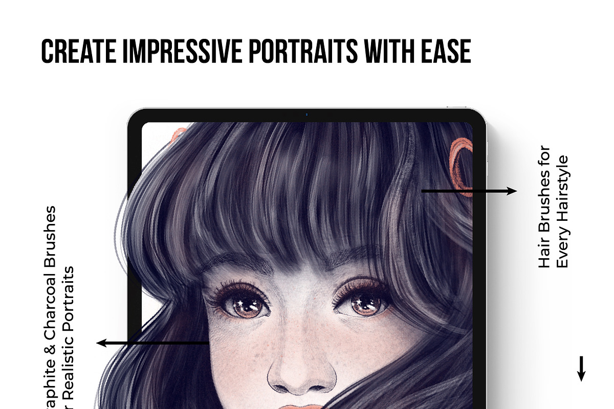 Perfect Portrait Procreate Brushes, a Brush Add-On by Riveros Illustration (Photo 4 of 11)