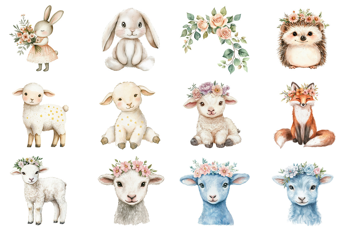 Sweet Woodland Floral Animal, an Illustration by CitraGraphics (Photo 4 of 5)