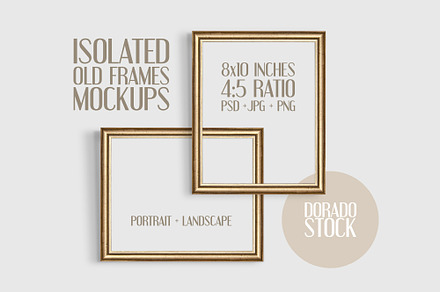 Isolated Old Frames Mockup