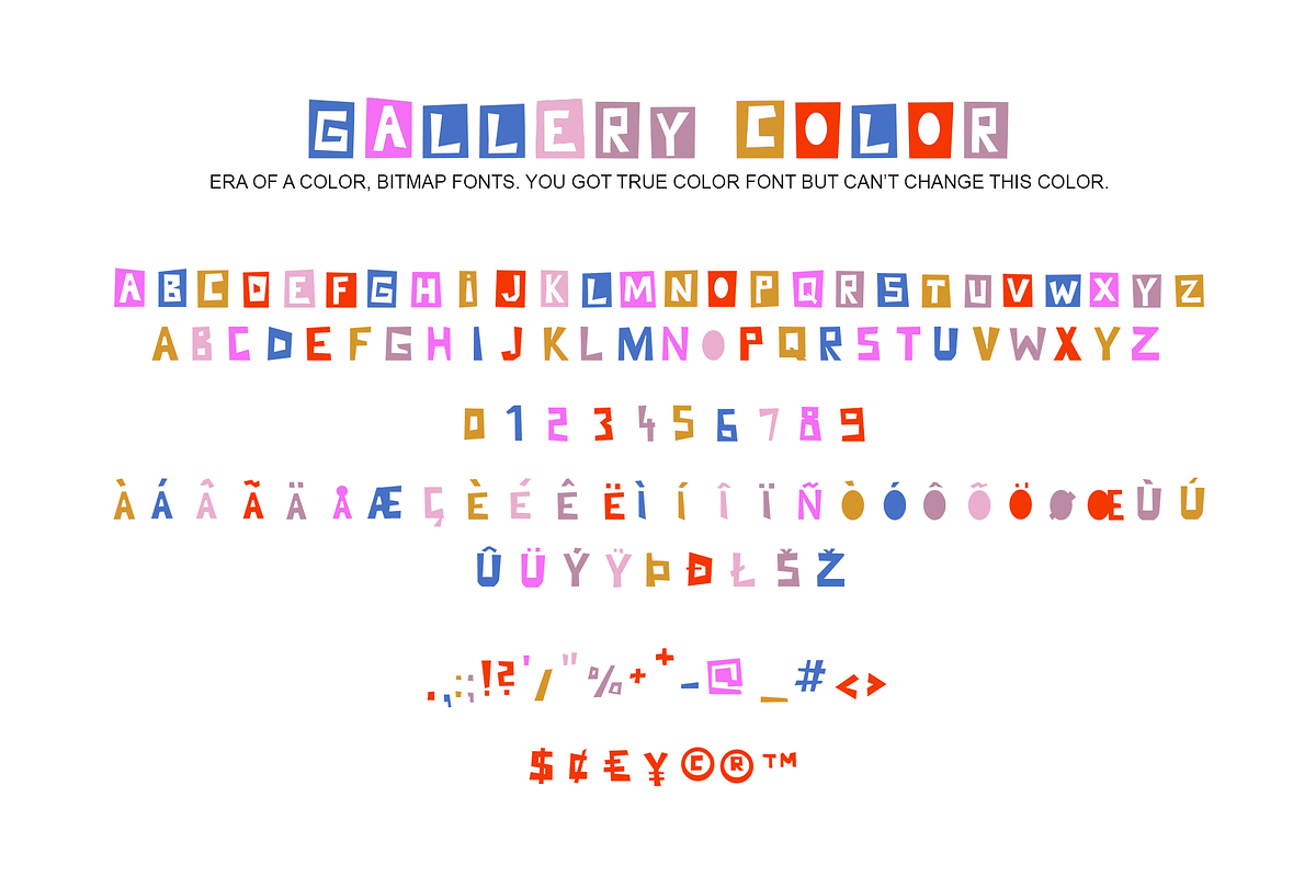 Paper Cut Out Color Bitmap Font, a Handwritten Font by Kasia Sokolovska (Photo 4 of 7)