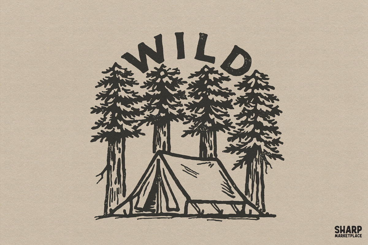 Wild Vintage Pine Tree Tent, an Object Graphic by SharpMarketplace (Photo 1 of 4)
