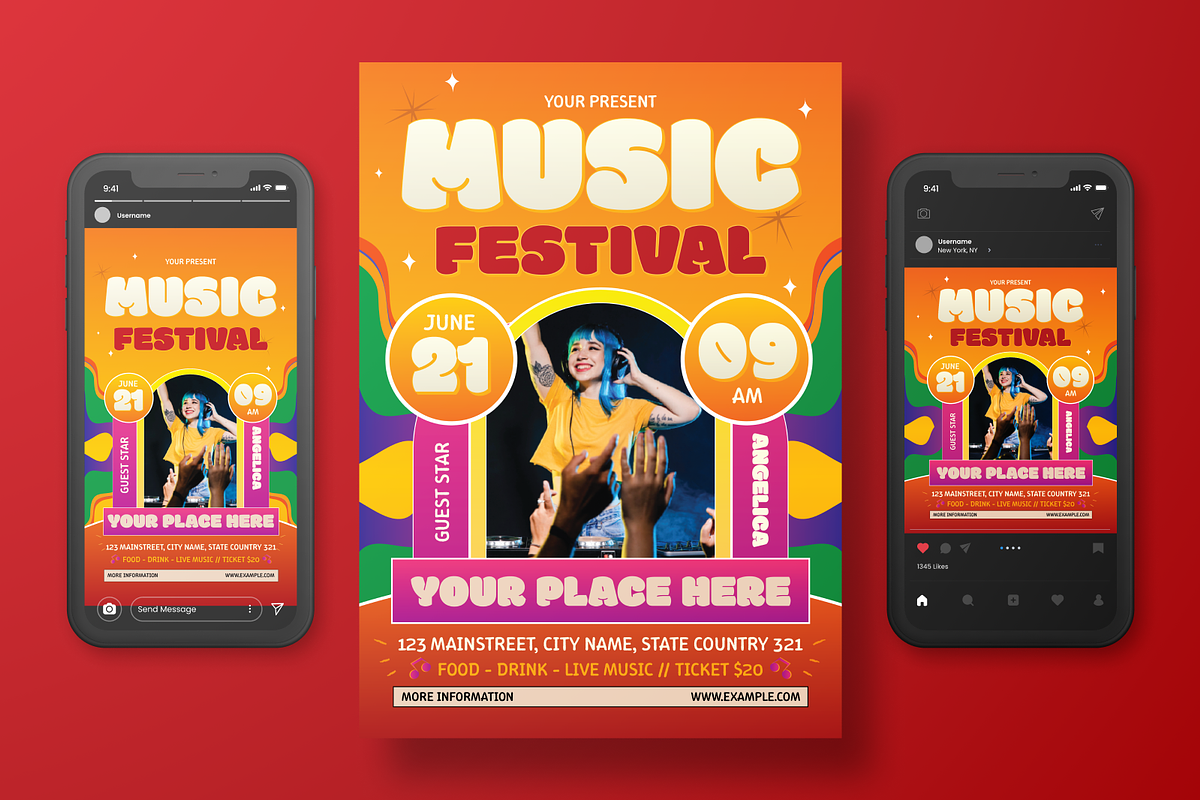 Music Festival Flyer Set, a Flyer Template by Annora Studio (Photo 2 of 6)