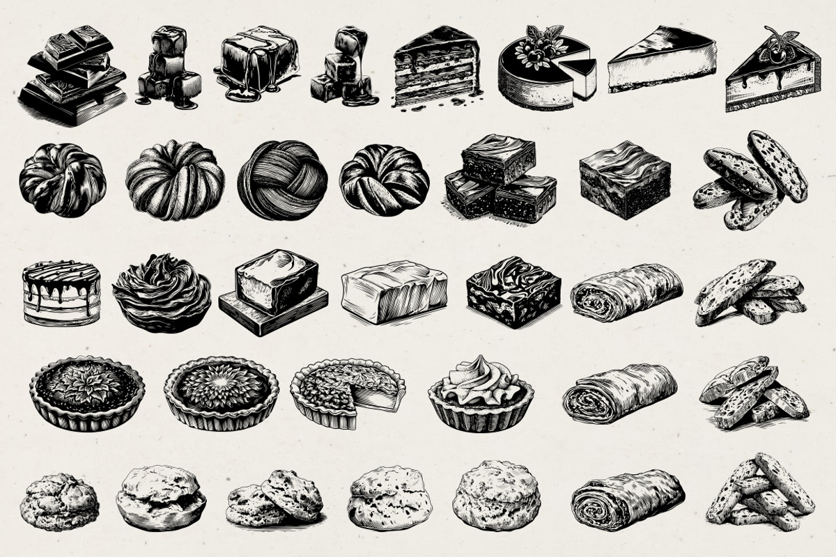 280 Vintage Bakery Illustrations, a Food Illustration by Nocturnal Wolf (Photo 11 of 15)