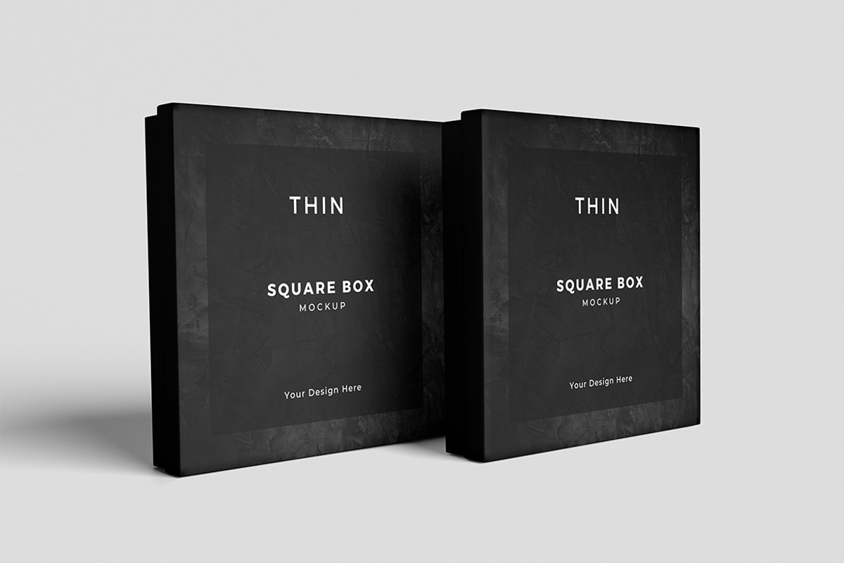 Thin Square Box mockup, an Advertising Mockup by swsi-studio (Photo 4 of 5)