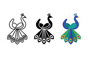 Peacock Vector Icons, a Solid Icon by Artonix (Thumbnail 2 of 2)