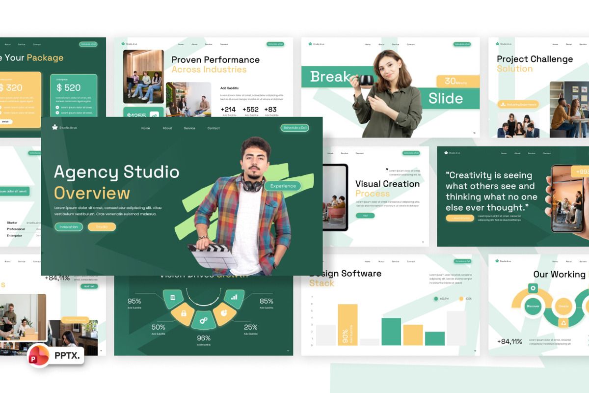 Agency Studio Overview PowerPoint, a Presentation Template by Loin Studio (Photo 1 of 4)