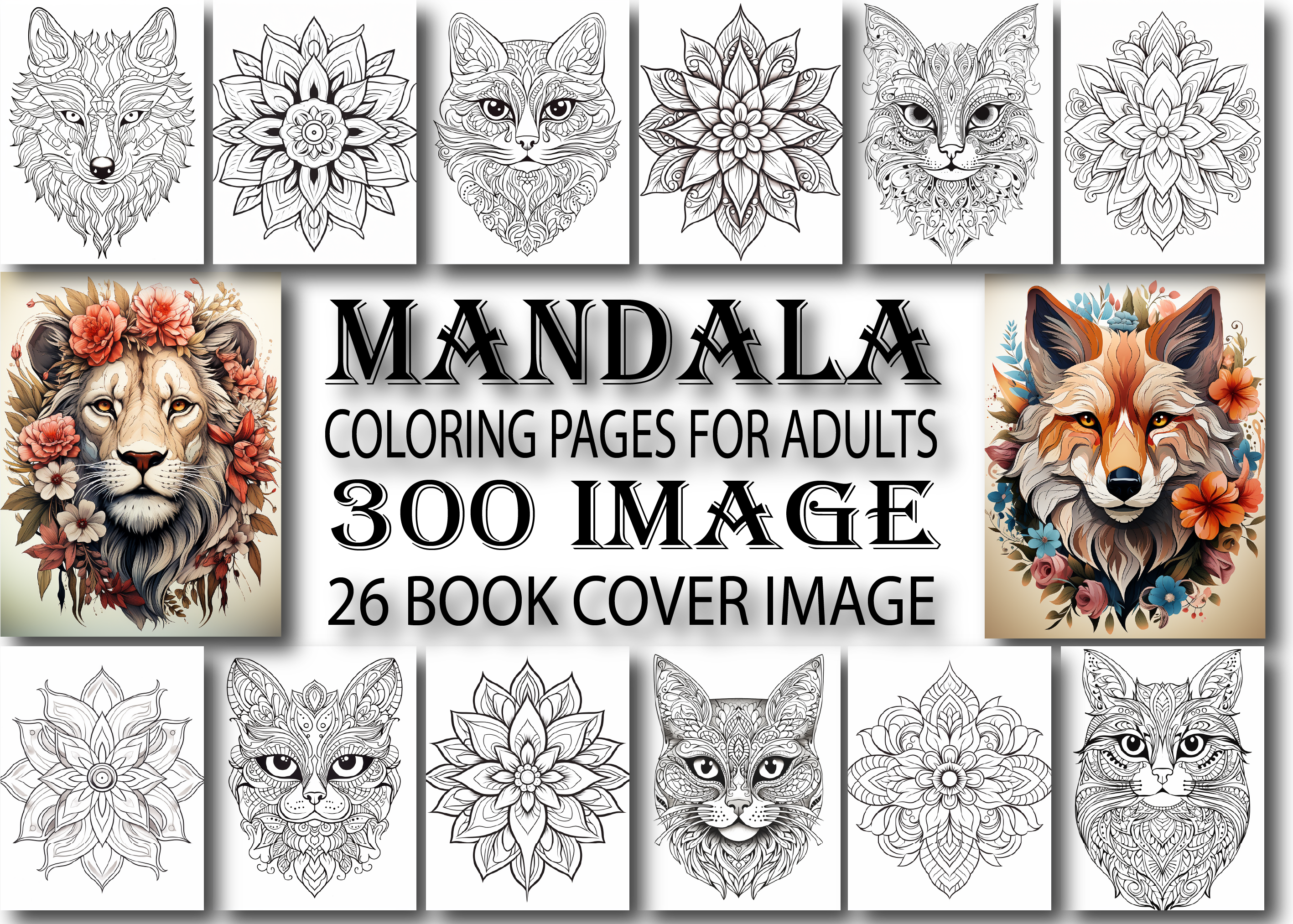 Mandala Coloring Book for Adults -V2, an Animal Illustration by Design Zone