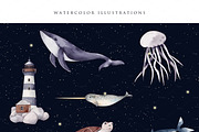 Cosmos moon underwater dreams, an Animal Illustration by nathalieclaire (Thumbnail 5 of 13)